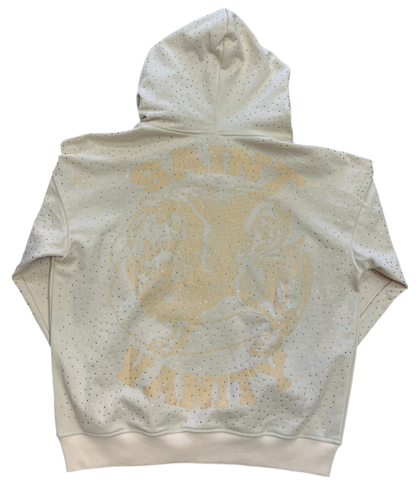 Saint Vanity Crème Rhinestone Zip Up