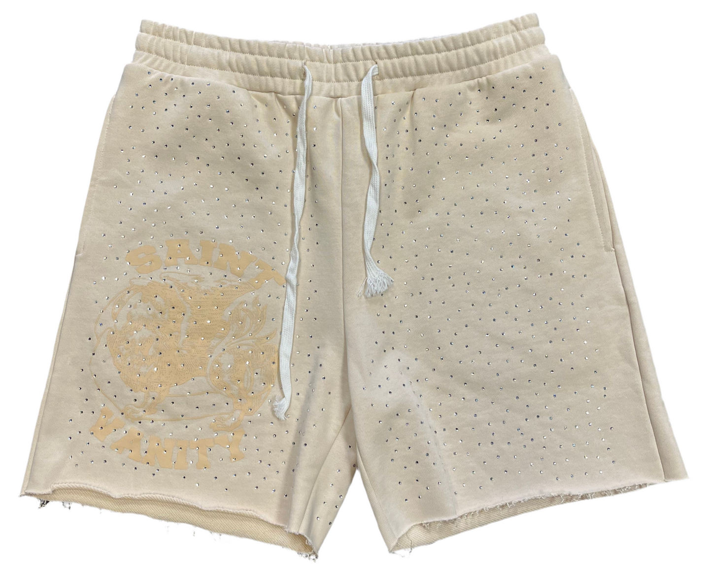 Saint Vanity Crème Rhinestone Short Set