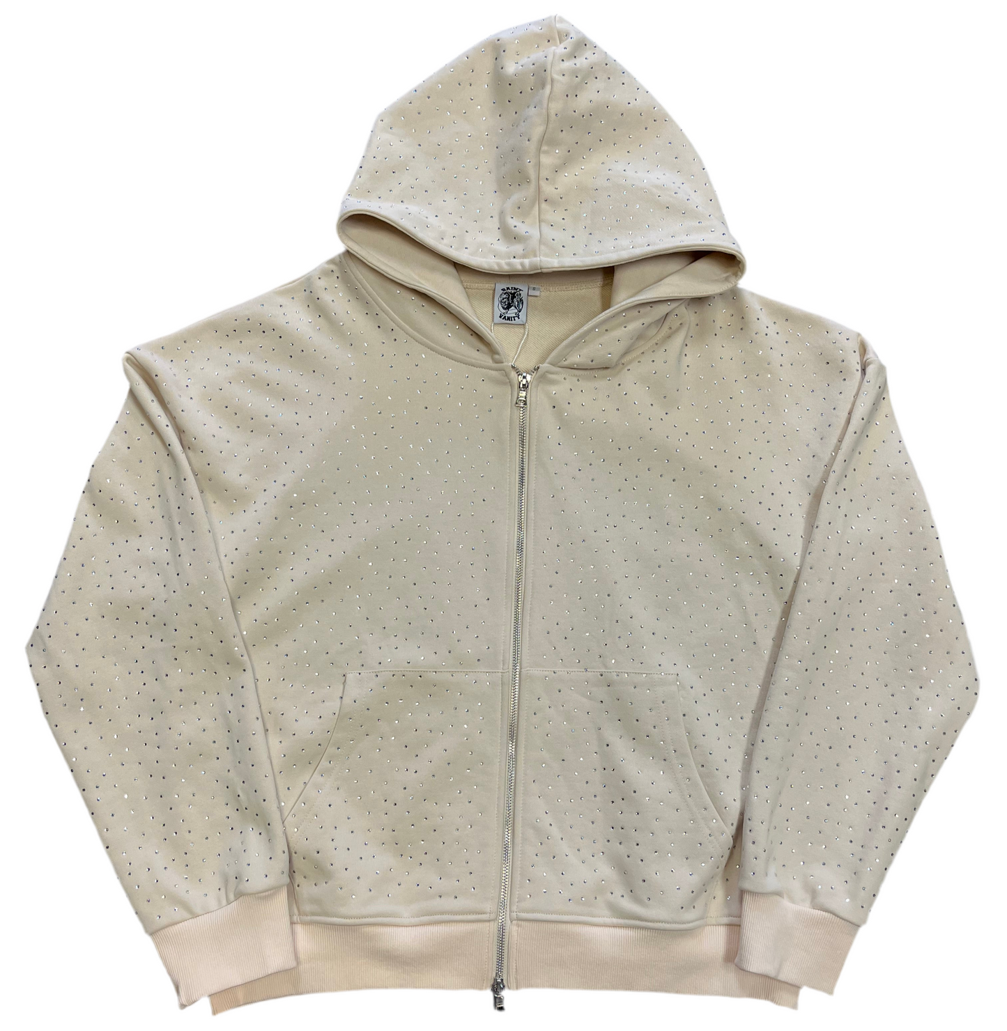 Saint Vanity Crème Rhinestone Short Set