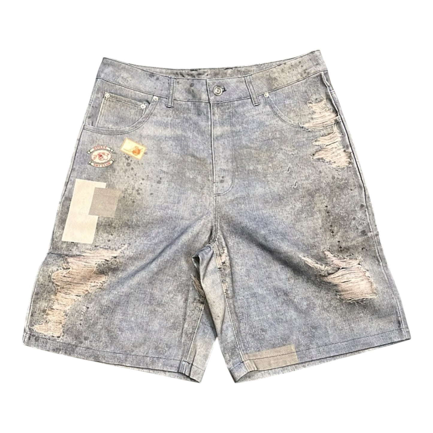 Stille Graphic Denim Shorts