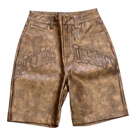 Bottega Desires Leather Shorts